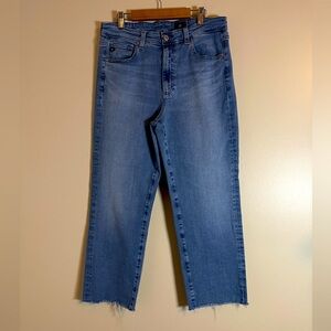 AG Adriano Goldschmeid Jeans Womens 30 Blue Wide Leg Cropped Clean Girl AG Jeans
